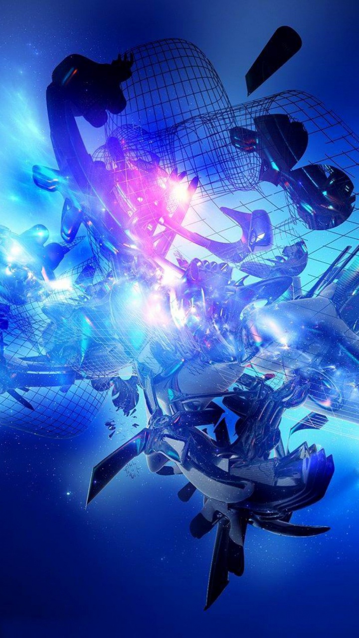 Pintura Abstracta Azul y Blanca. Wallpaper in 720x1280 Resolution