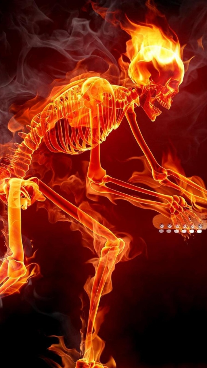 Guitarra, Llama, Calor, Fuego, Gráficos. Wallpaper in 720x1280 Resolution