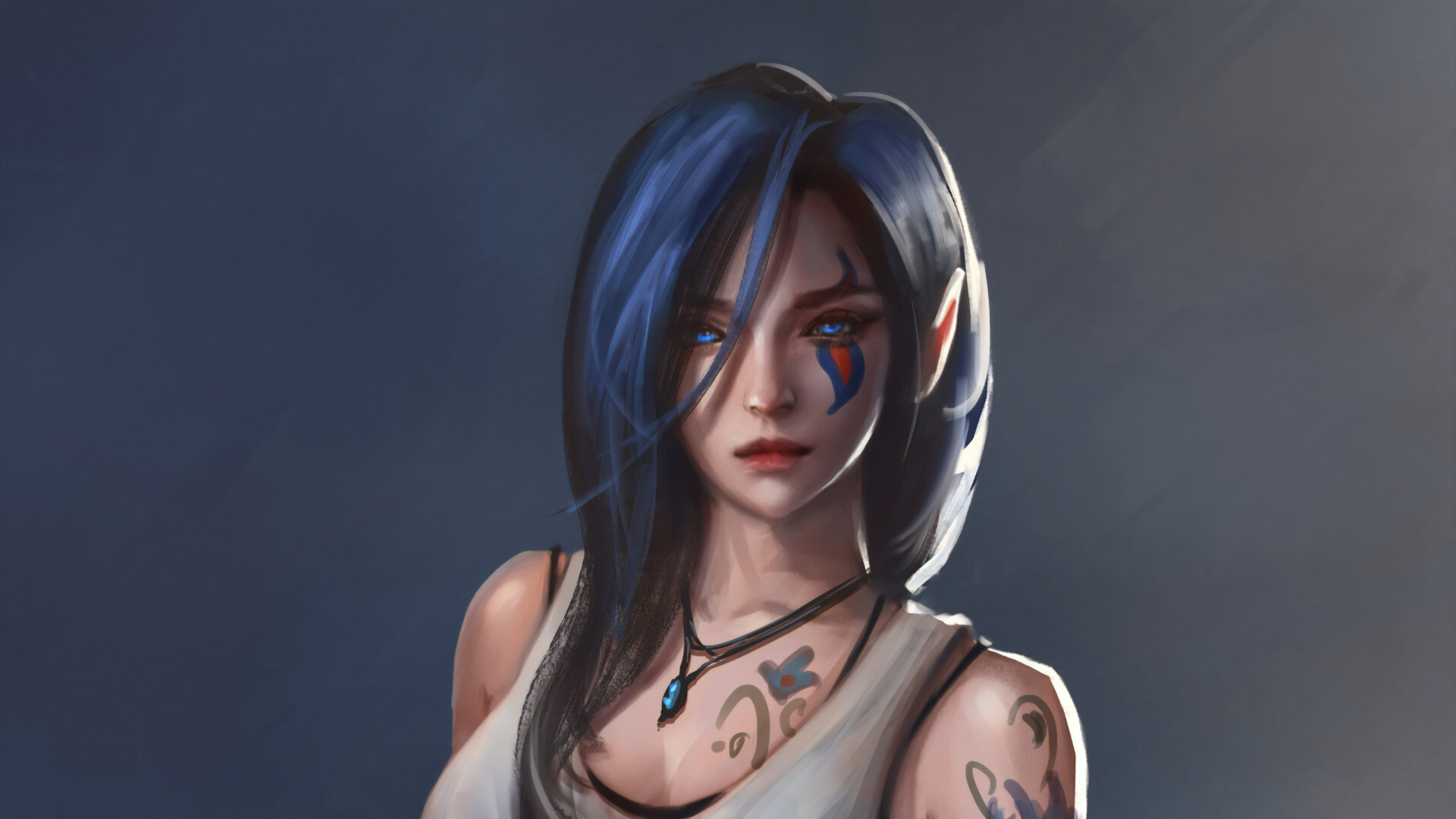 Personnage D'anime Femme Aux Cheveux Noirs. Wallpaper in 1920x1080 Resolution