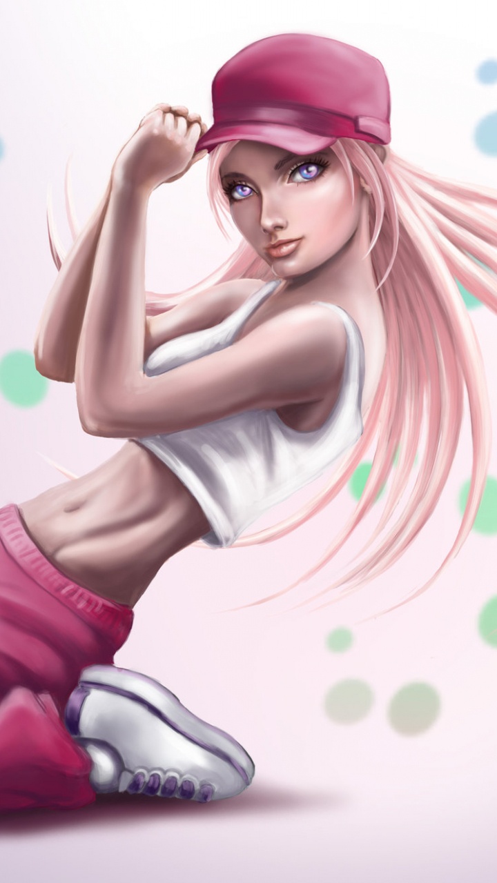 Frau in Weißem Tanktop Und Roter Hose. Wallpaper in 720x1280 Resolution