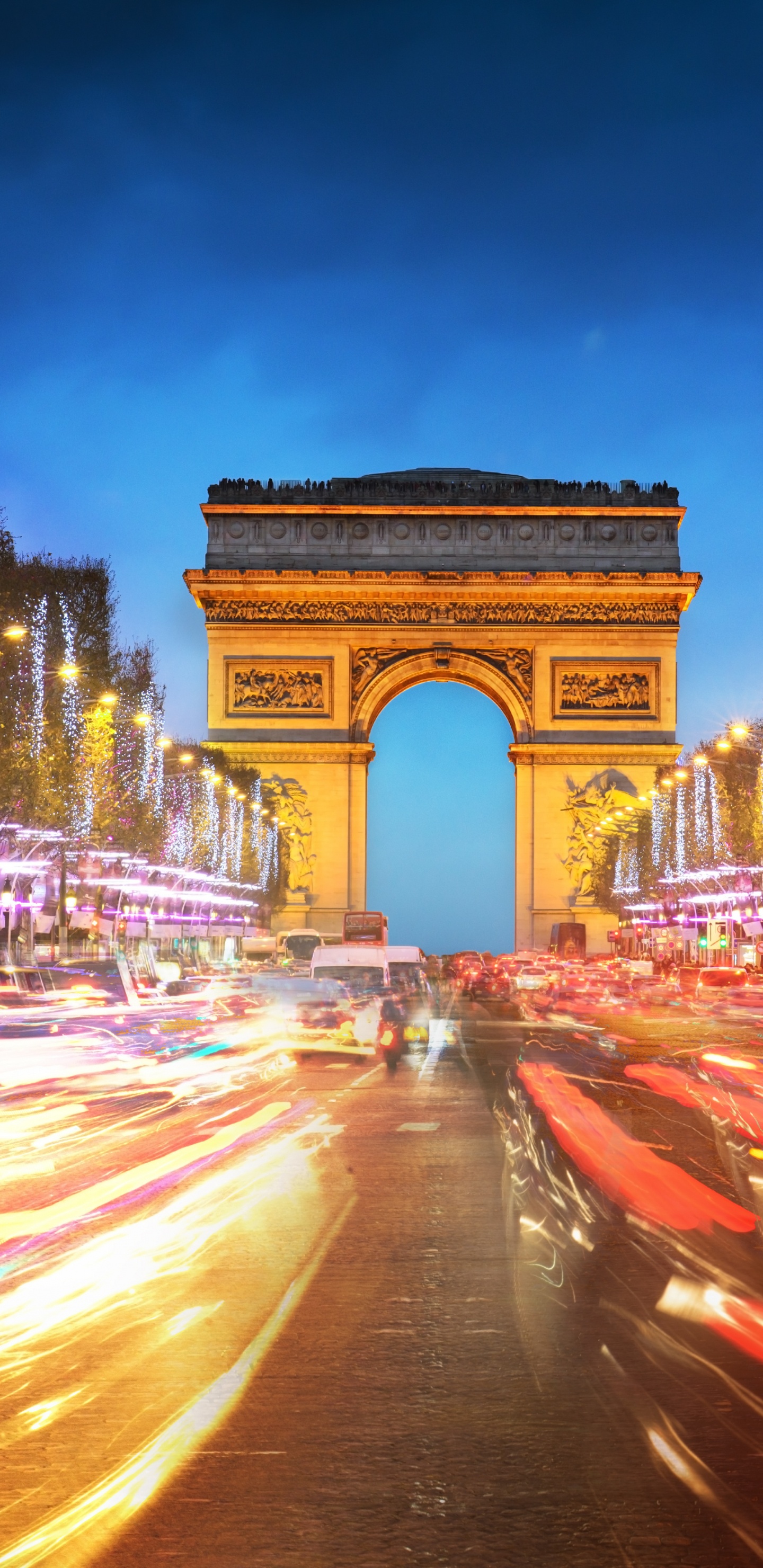 凯旋门, 里程碑, 城市, 天空, 城市景观 壁纸 1440x2960 允许