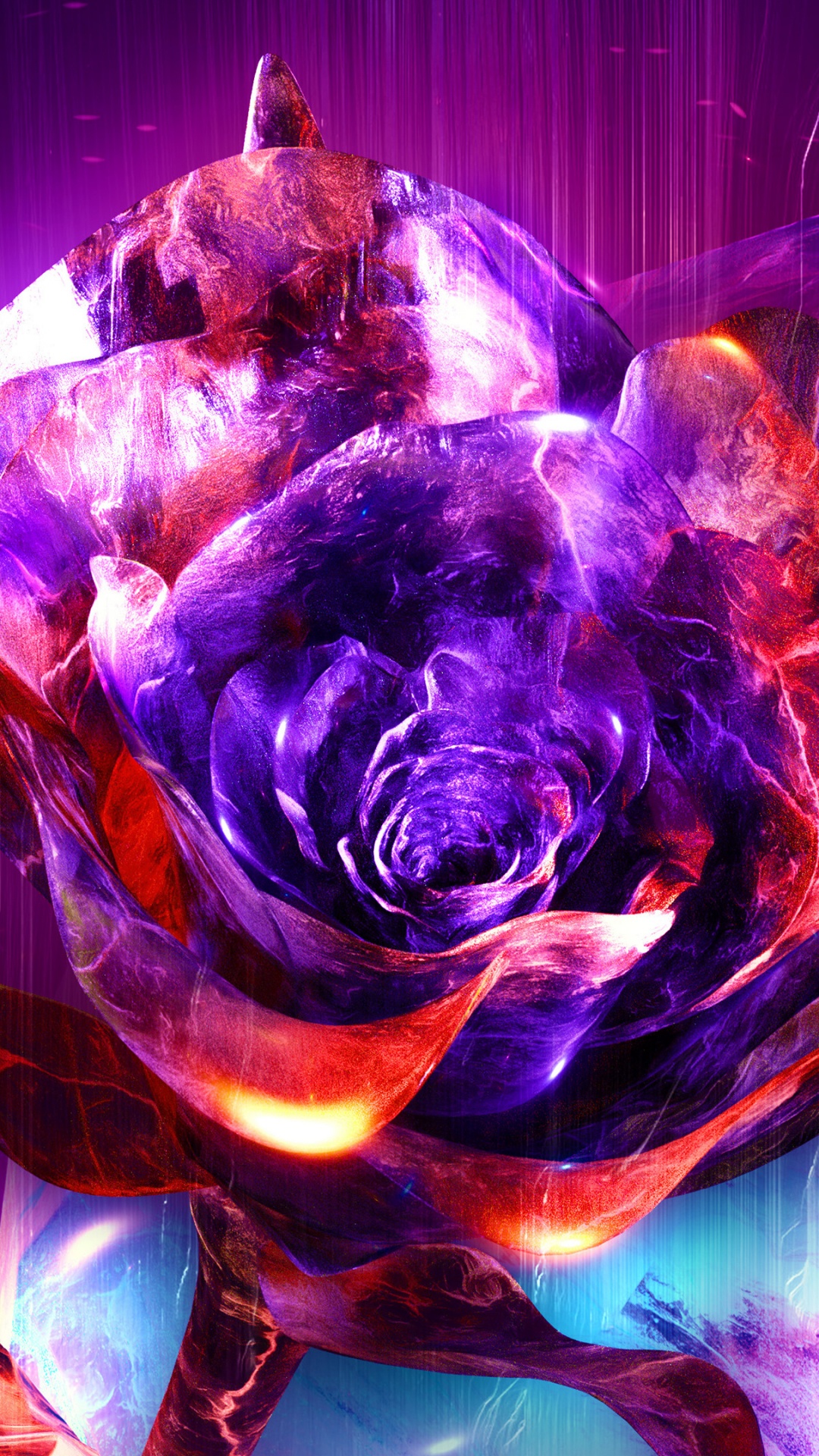 Purple and Blue Abstract Painting. Wallpaper in 1080x1920 Resolution