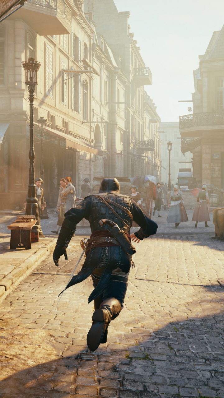 Área Urbana, Assassins Creed Unity, Xbox One, Juego de Pc, Juego de Disparos. Wallpaper in 720x1280 Resolution