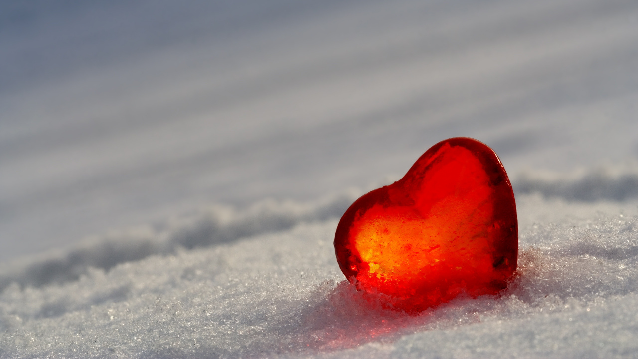 Neige, Cœur, Hiver, Amour, Infarctus du Myocarde. Wallpaper in 1280x720 Resolution