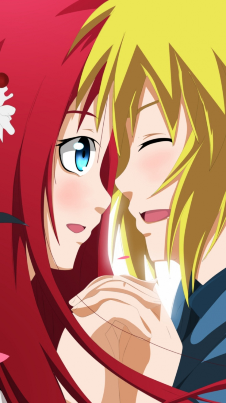 Anime-Figur Mit Blonden Haaren. Wallpaper in 750x1334 Resolution