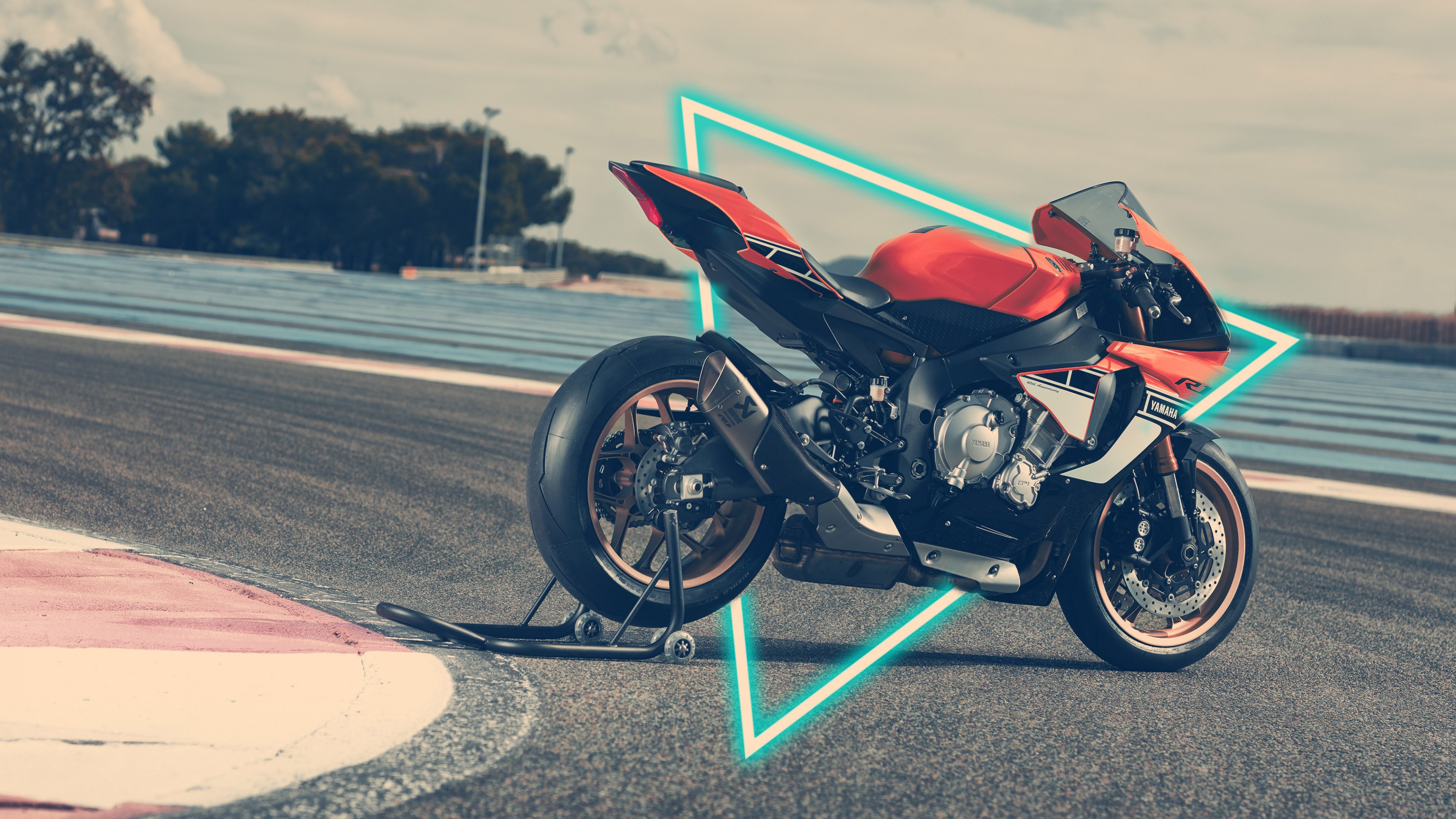 Red and Black Sports Bike on Gray Concrete Road During Daytime. Wallpaper in 3840x2160 Resolution