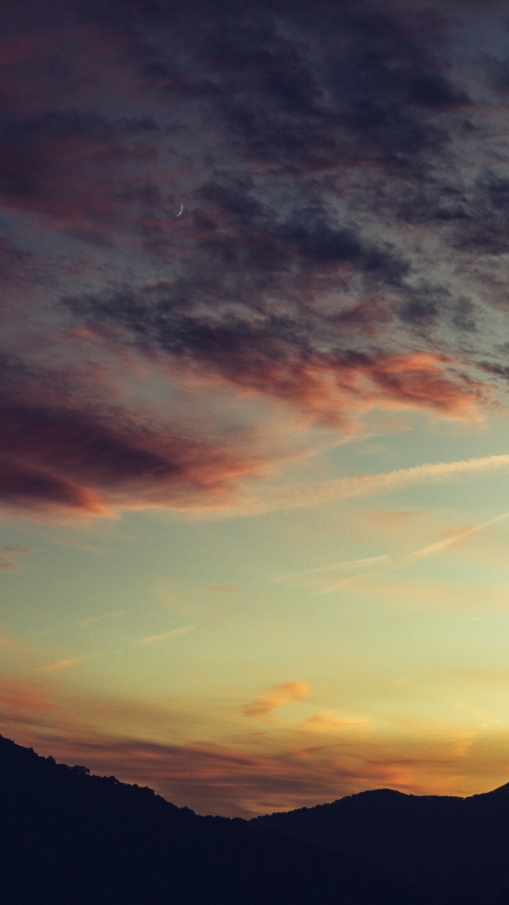 Cumulus, Afterglow, Puesta, Ambiente, Noche. Wallpaper in 720x1280 Resolution