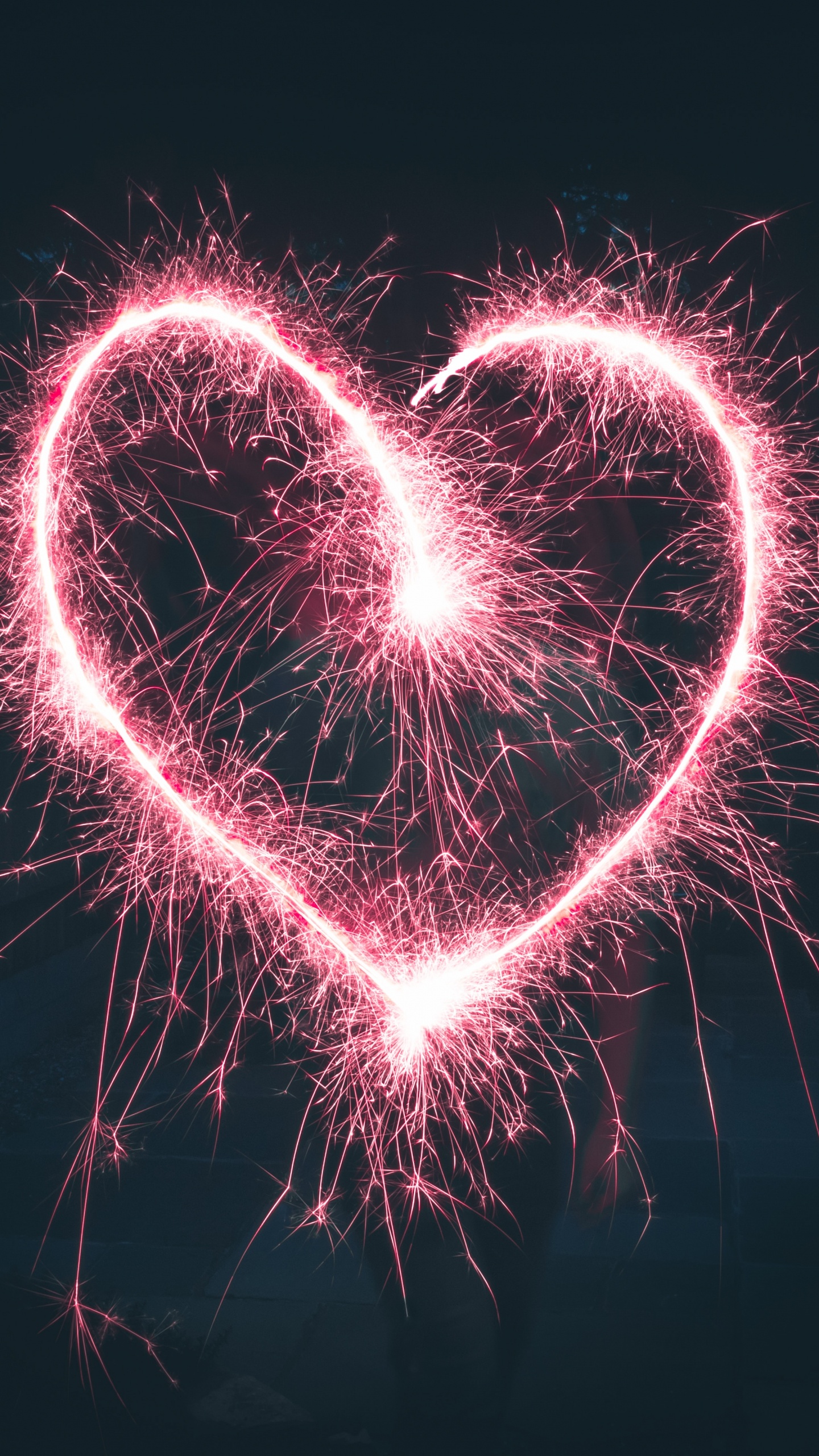 Herzen, Romantik, Feuerwerk, Liebe, Veranstaltung. Wallpaper in 1440x2560 Resolution