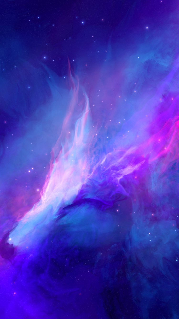 Illustration de la Galaxie Violette et Bleue. Wallpaper in 750x1334 Resolution