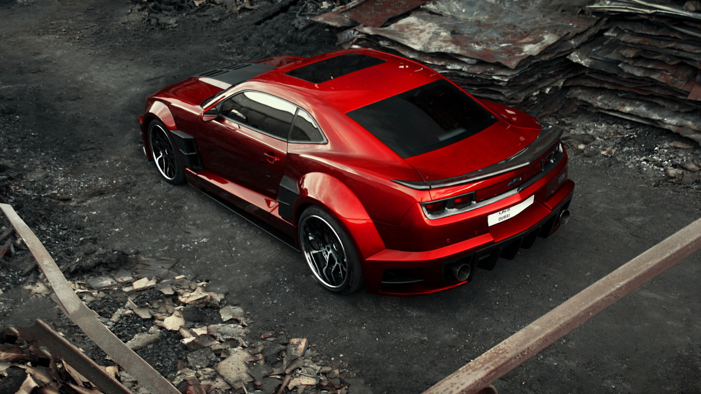 Red Ferrari 458 Italia on Gray Concrete Pavement. Wallpaper in 1366x768 Resolution