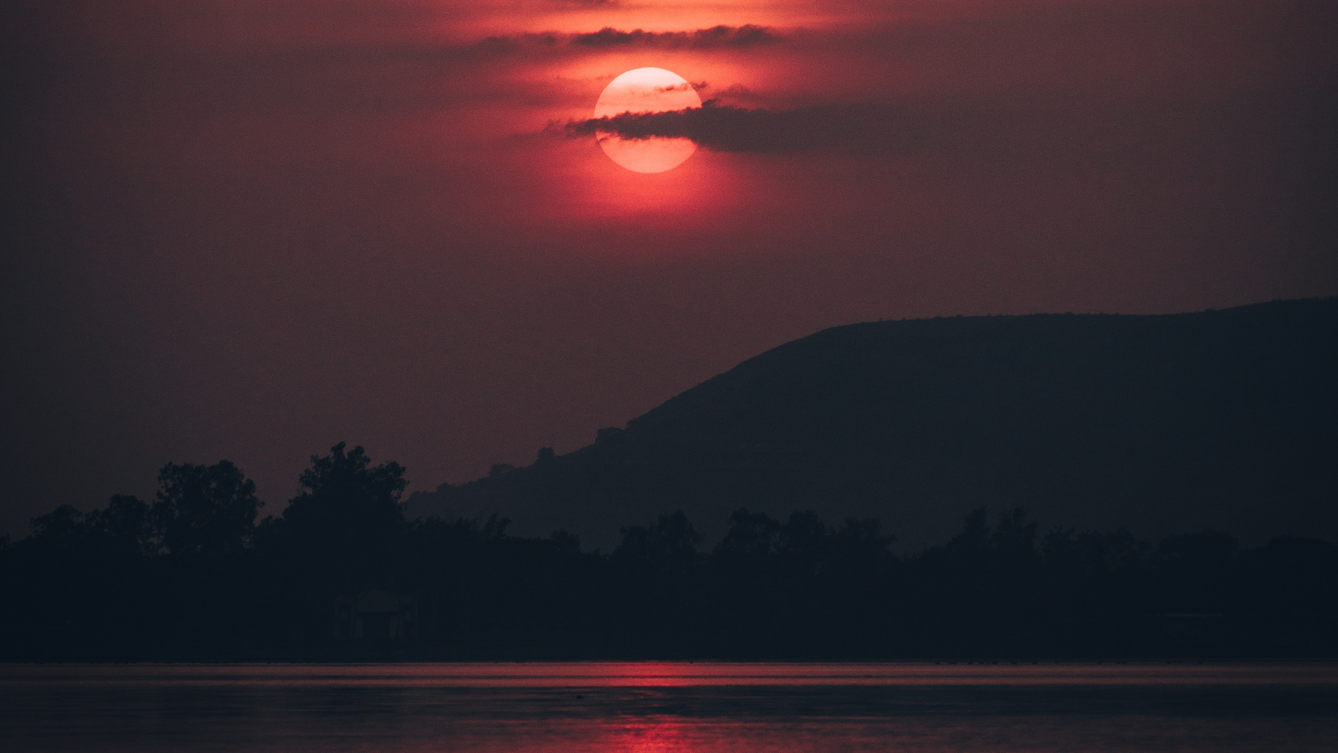 Horizon, Afterglow, L'heure Dorée, Red, Eau. Wallpaper in 1920x1080 Resolution