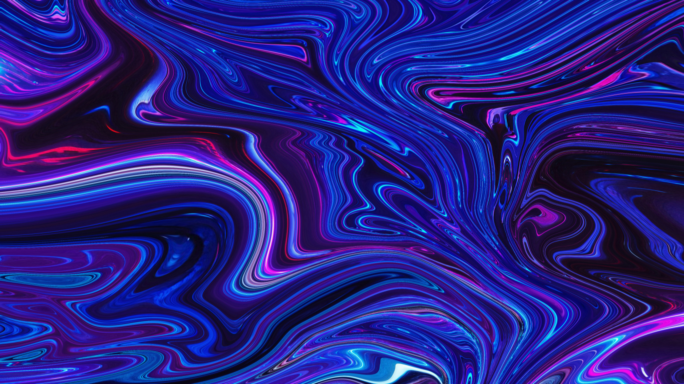 Art Fractal, Art, Azure, Purple, Blue. Wallpaper in 1366x768 Resolution