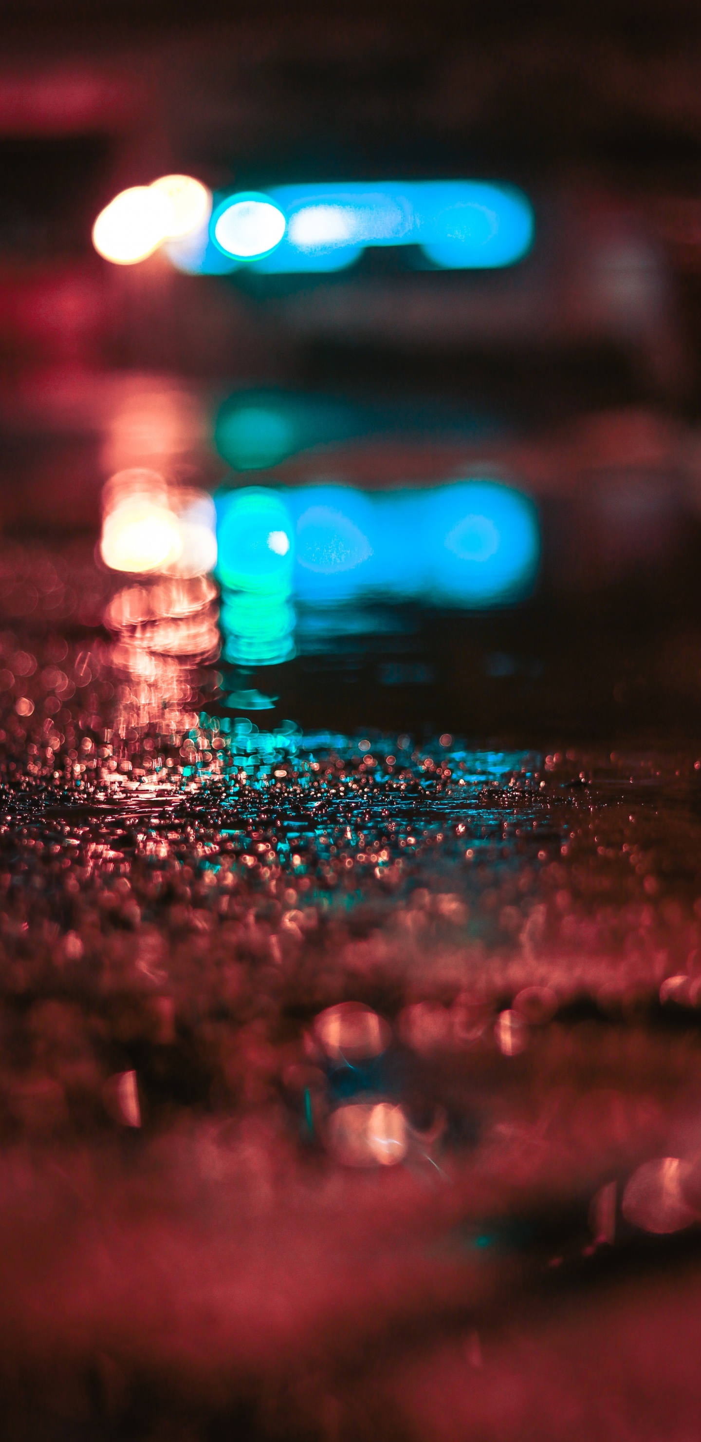 Bokeh, Blau, Wasser, Licht, Türkis. Wallpaper in 1440x2960 Resolution