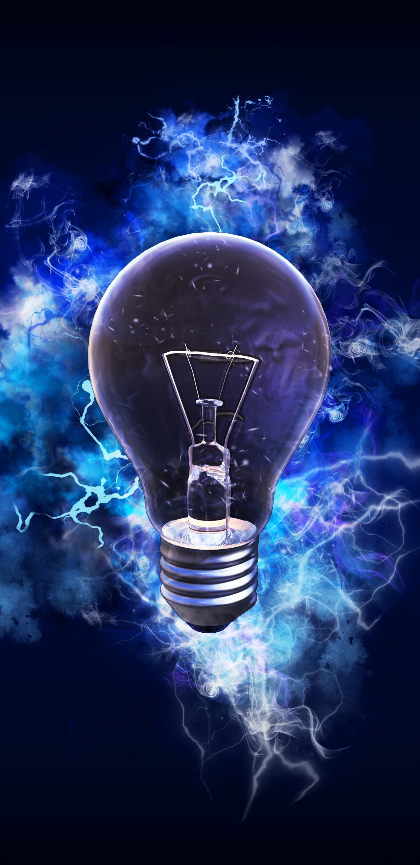 电力, 白炽灯泡, 图形设计, 电蓝色的, 灯泡 壁纸 1440x2960 允许