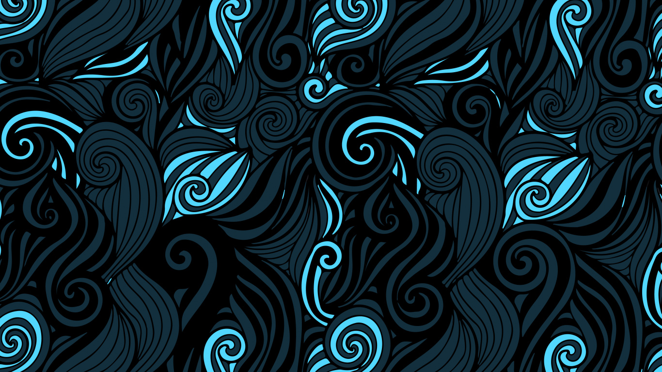 Pattern, Blue, Azure, Textile, Art. Wallpaper in 1366x768 Resolution
