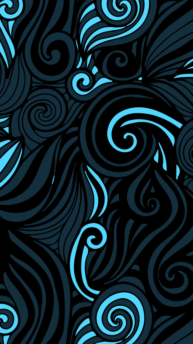 Pattern, Blue, Azure, Textile, Art. Wallpaper in 750x1334 Resolution