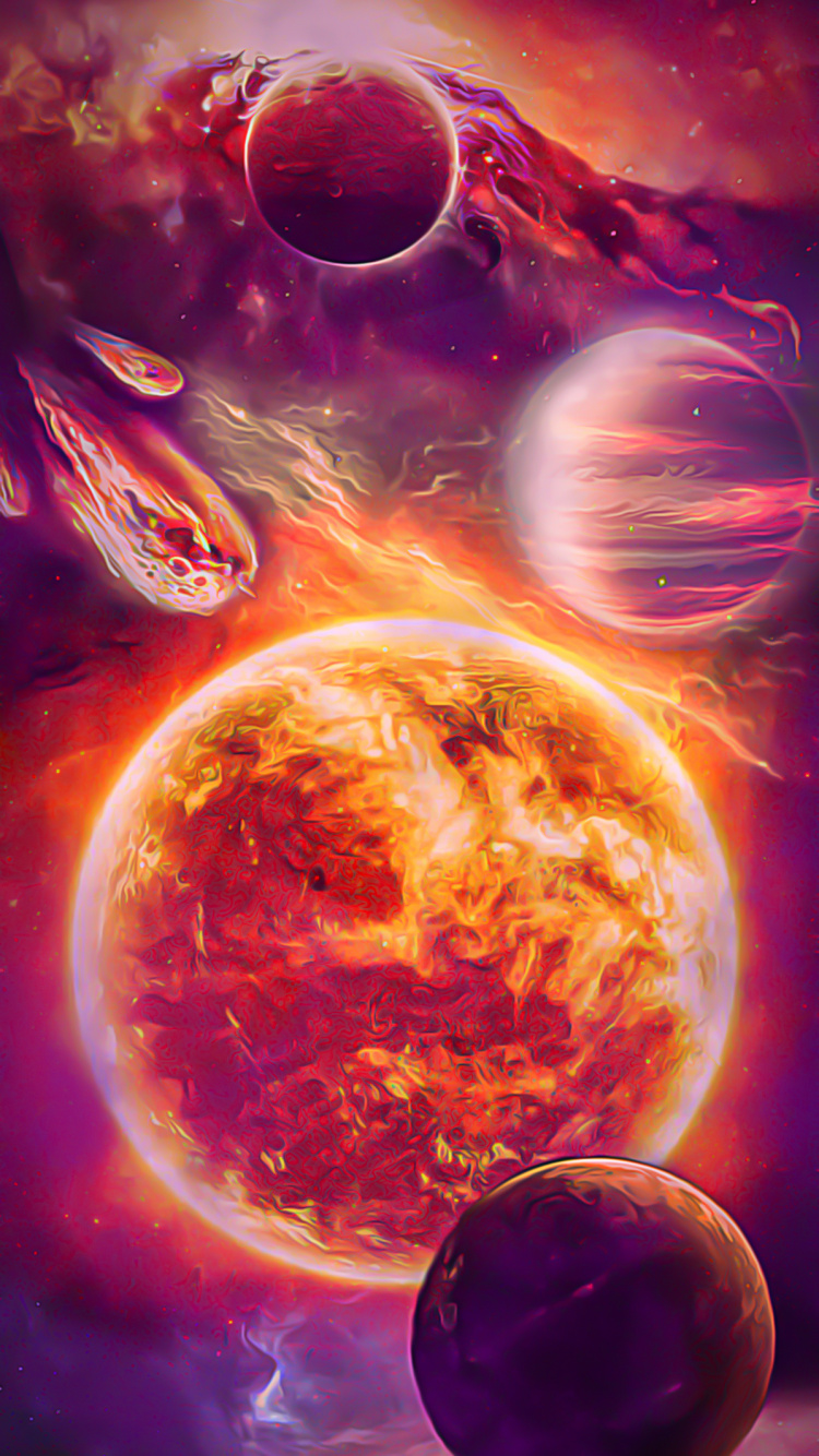 Space, Space Fantasy, Earth, Outer Space, Atmosphere. Wallpaper in 750x1334 Resolution