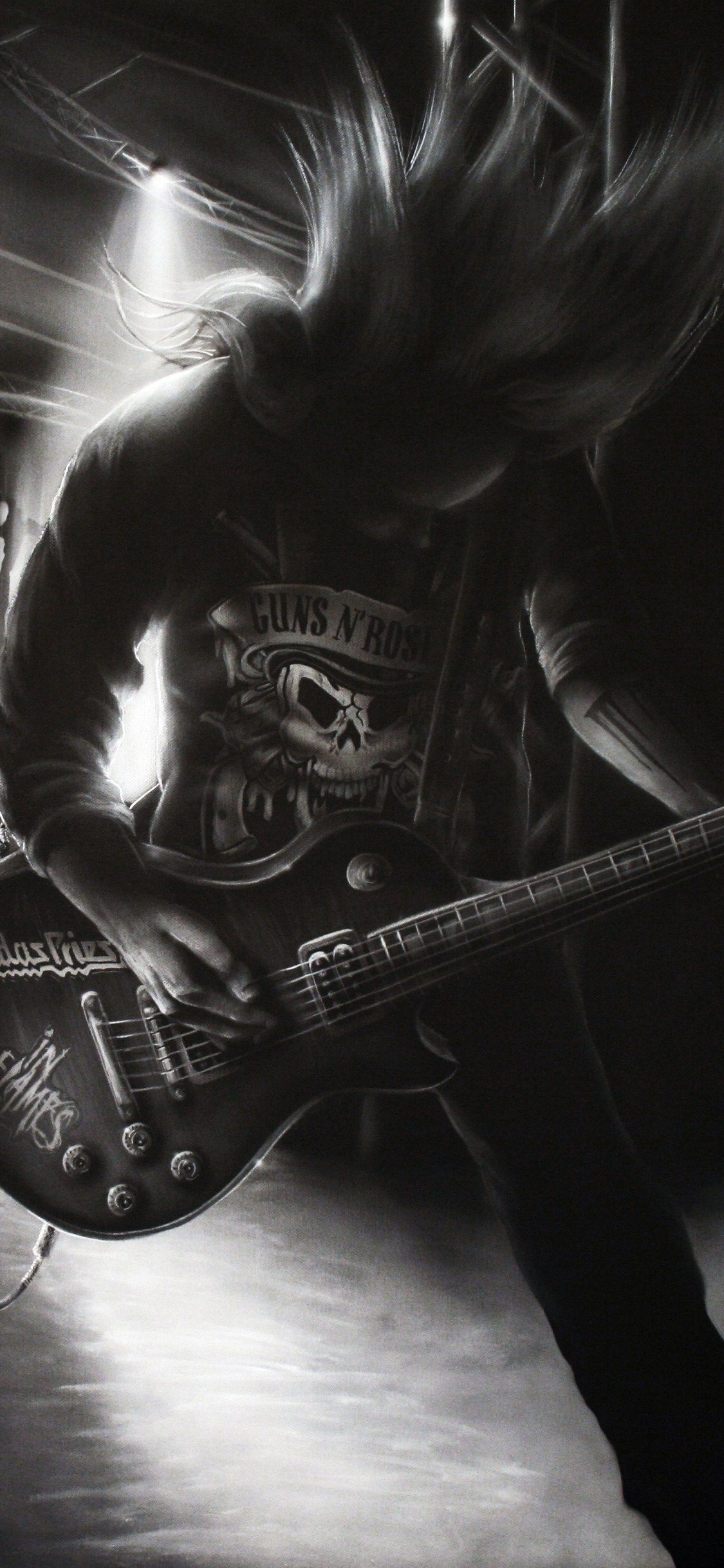 le Heavy Metal, Rock, Noir, Monochrome, Obscurité. Wallpaper in 1125x2436 Resolution