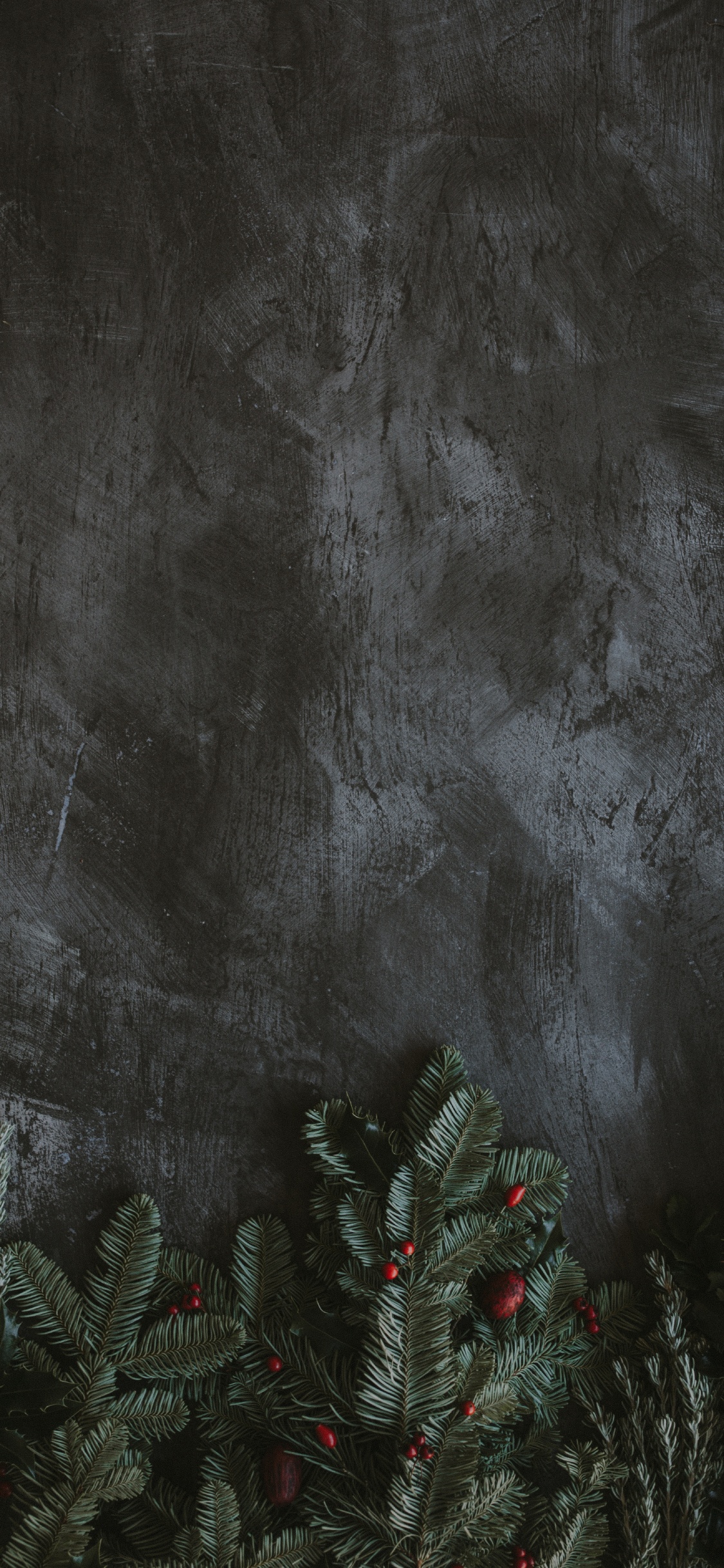 Grüne Kiefer Mit Roten Und Weißen Kugeln. Wallpaper in 1125x2436 Resolution