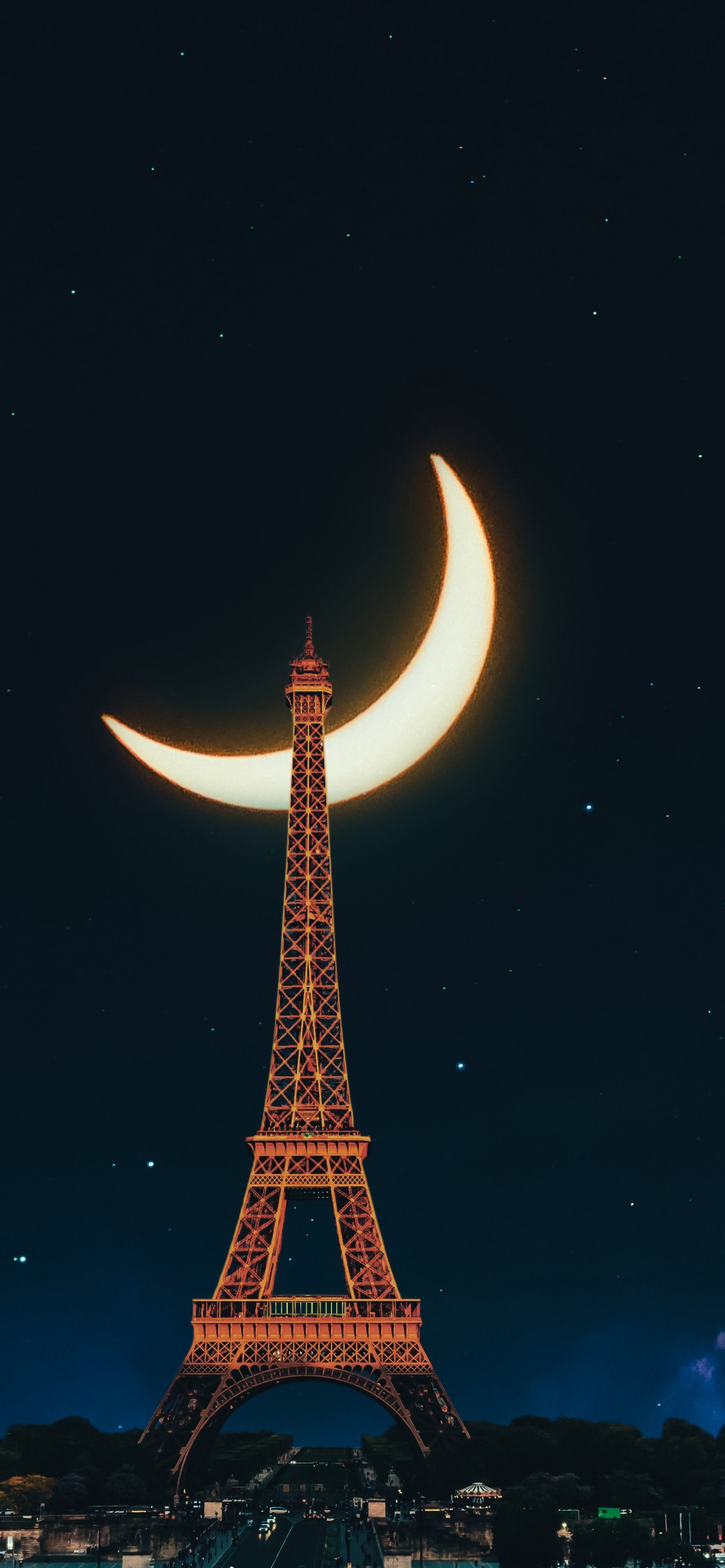 Jardins du Trocadéro, Tour Eiffel, Atmosphère, Lumière, Bâtiment. Wallpaper in 1242x2688 Resolution