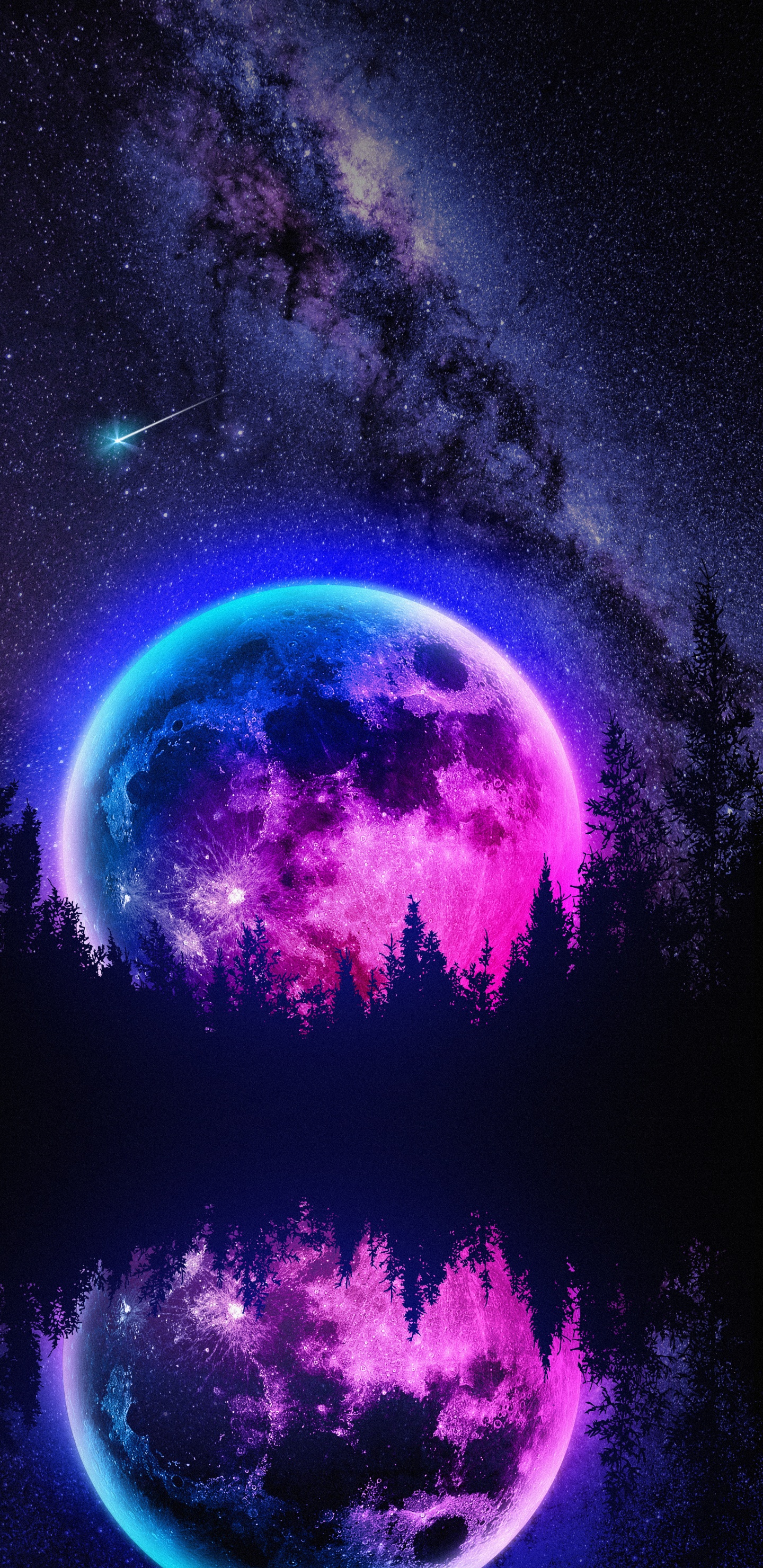 Luna Llena, Supermoon, Luna, Tierra, Planeta. Wallpaper in 1440x2960 Resolution