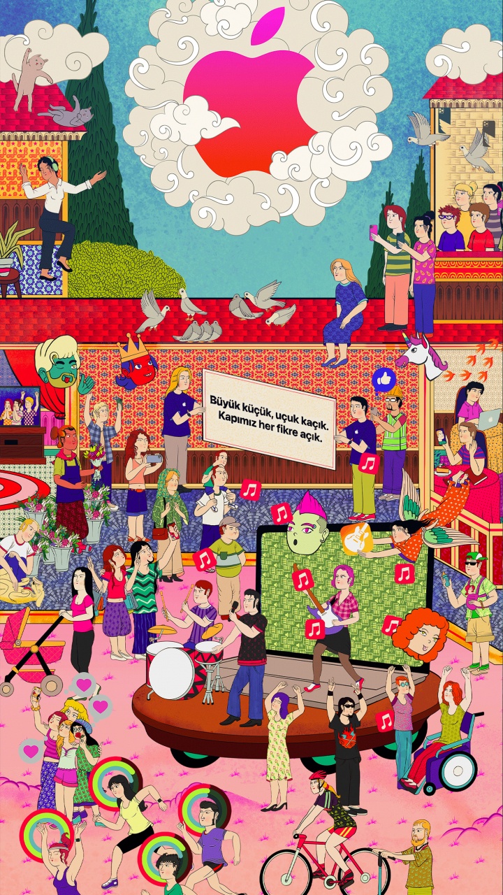 苹果, 粉红色, 艺术, 红色的, 品红色 壁纸 720x1280 允许