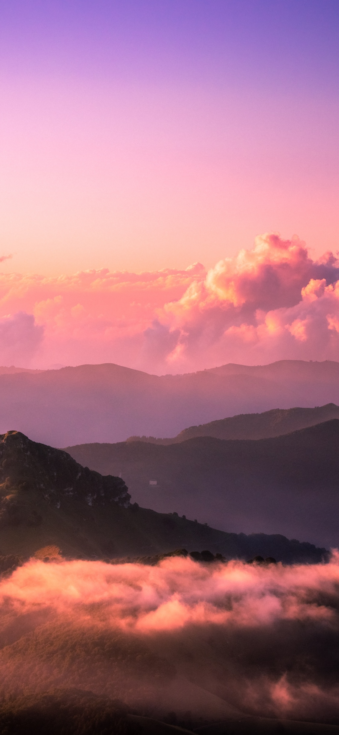 Naturaleza, Afterglow, Las Formaciones Montañosas, Montaña, Paisaje Natural. Wallpaper in 1125x2436 Resolution