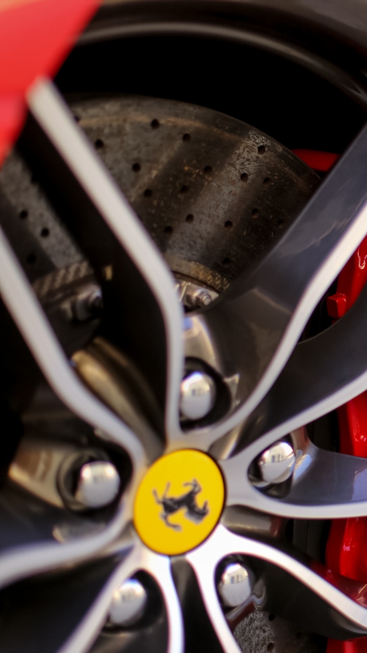 Red and Silver Car Wheel. Wallpaper in 720x1280 Resolution