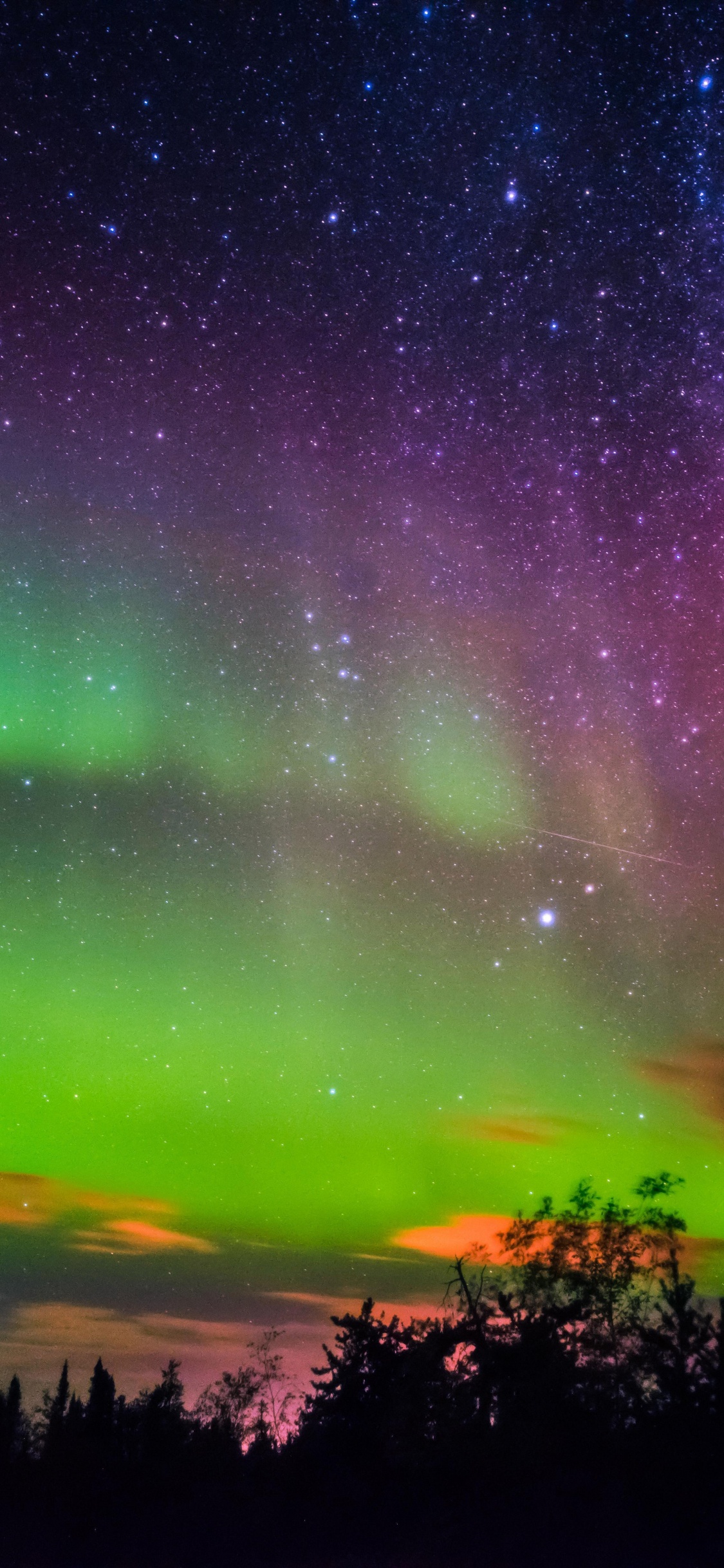 Mejores Auroras Boreales, Aurora, Yellowknife, Naturaleza, Verde. Wallpaper in 1125x2436 Resolution