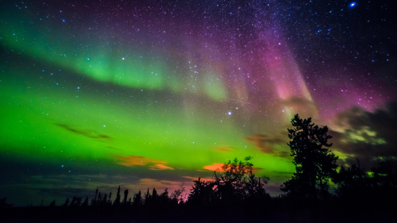 Mejores Auroras Boreales, Aurora, Yellowknife, Naturaleza, Verde. Wallpaper in 1280x720 Resolution