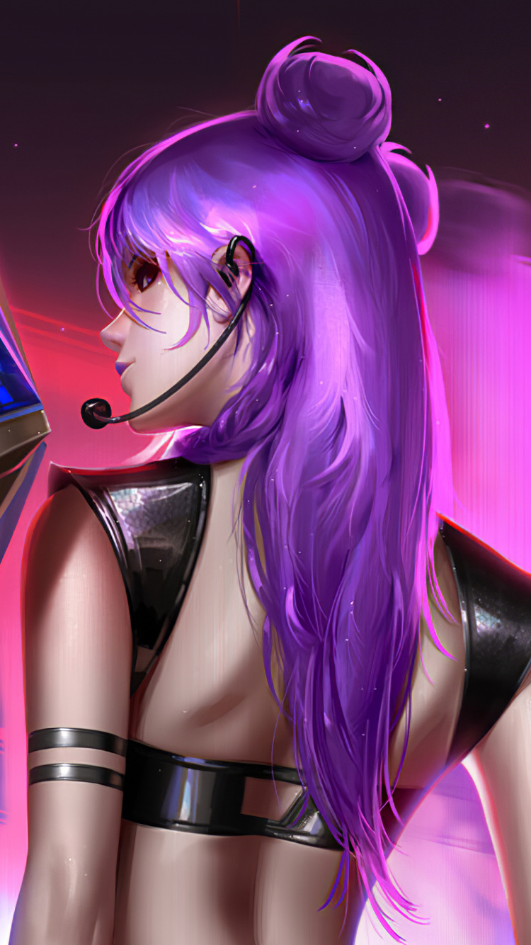 L'anime, Magenta, Graphique, Art, Purple. Wallpaper in 750x1334 Resolution