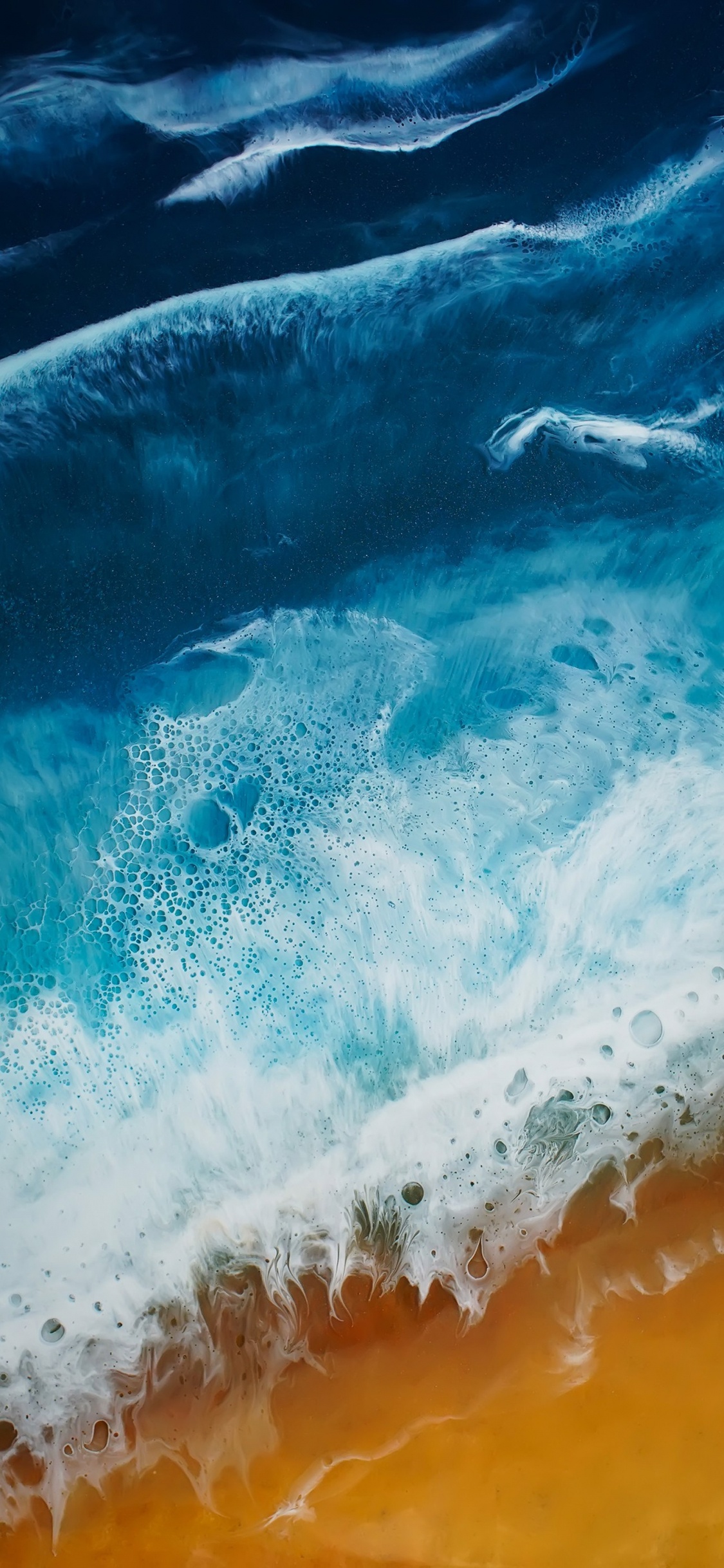 Agua, Mar, Arte, Gráficos, Epoxy. Wallpaper in 1125x2436 Resolution
