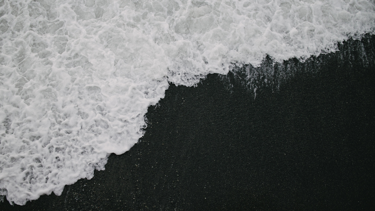 Minimalism, White, Water, Black, Wave. Wallpaper in 1280x720 Resolution