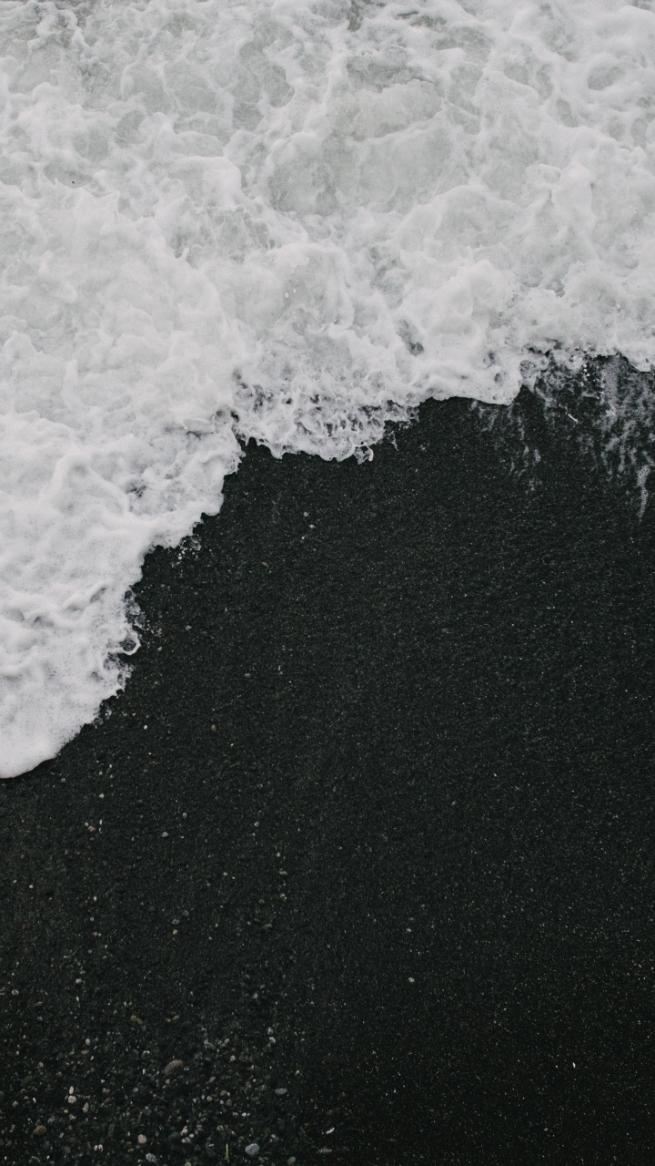 Minimalism, White, Water, Black, Wave. Wallpaper in 720x1280 Resolution