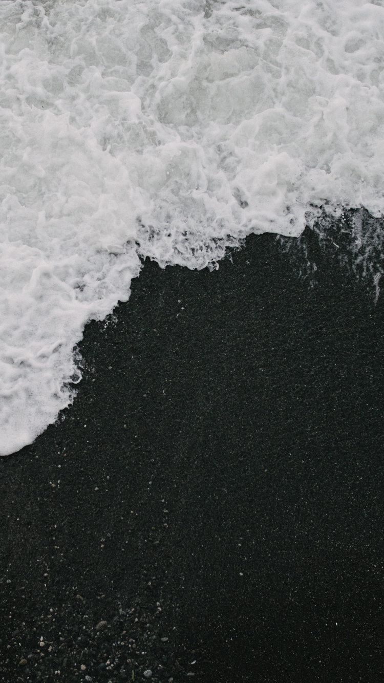 Minimalism, White, Water, Black, Wave. Wallpaper in 750x1334 Resolution