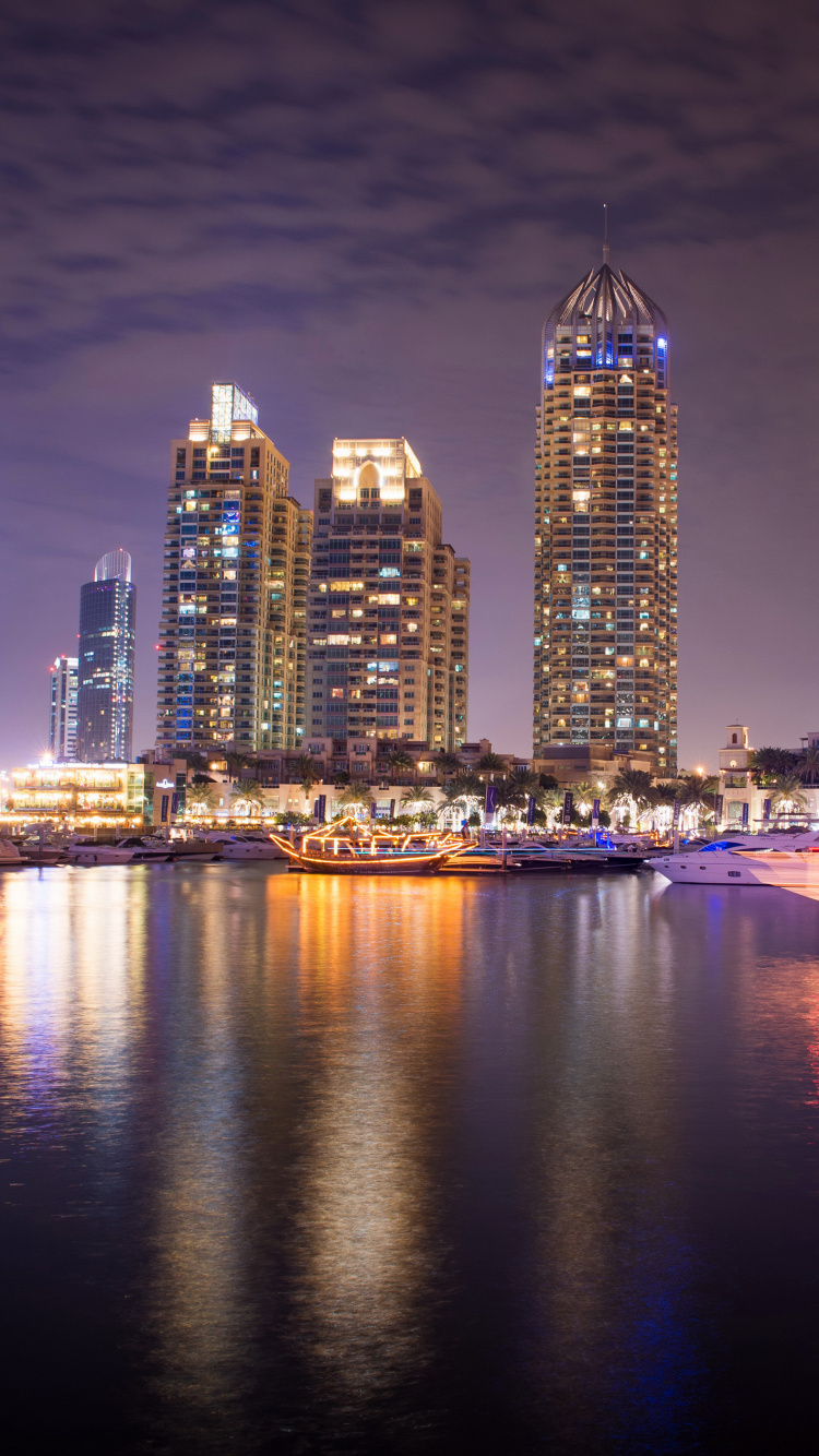 City Skyline During Night Time. Wallpaper in 750x1334 Resolution