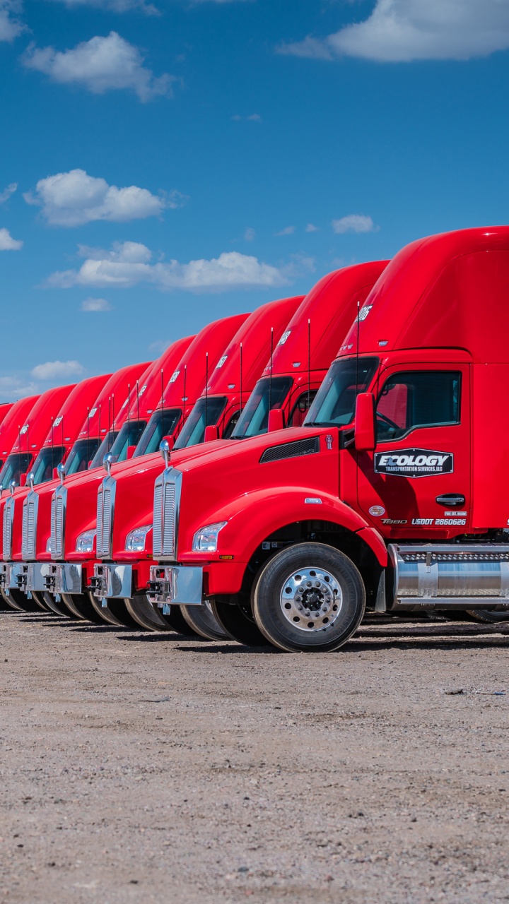 Red Truck on Gray Asphalt Road During Daytime. Wallpaper in 720x1280 Resolution