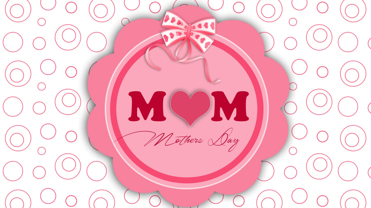 Mothers Day, Pink, Text, Heart, Clip Art. Wallpaper in 1280x720 Resolution