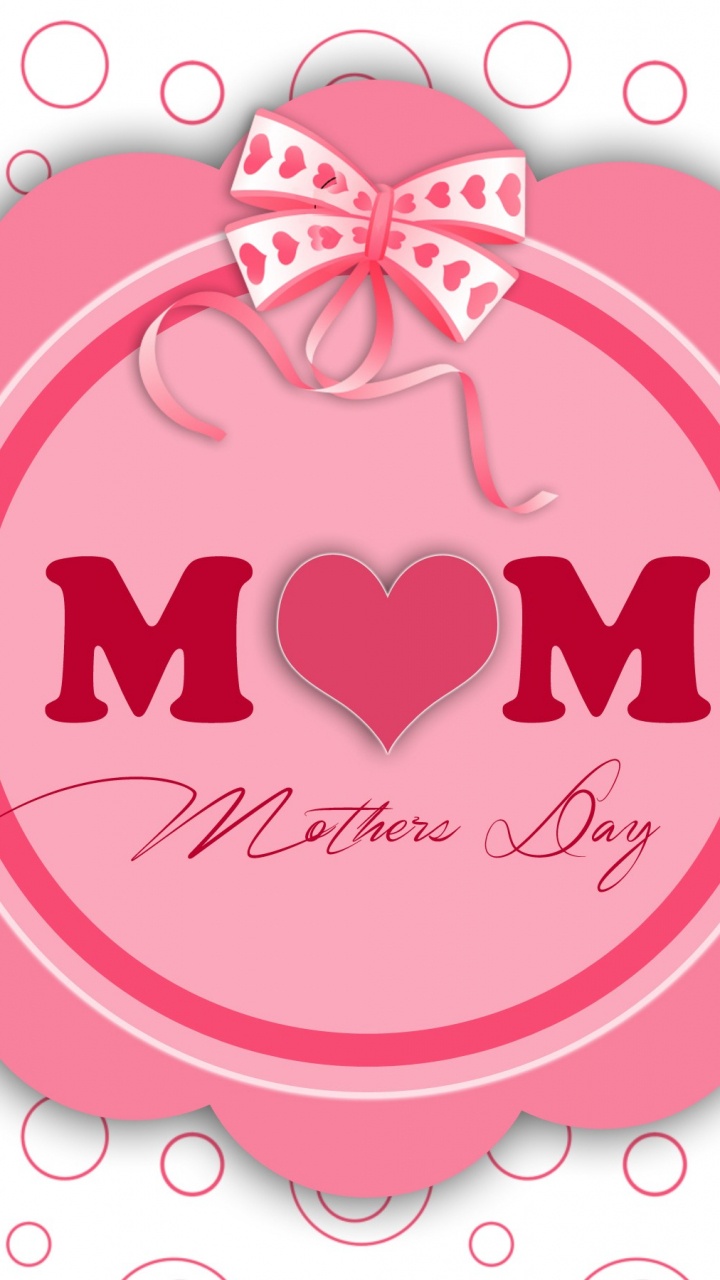 Mothers Day, Pink, Text, Heart, Clip Art. Wallpaper in 720x1280 Resolution