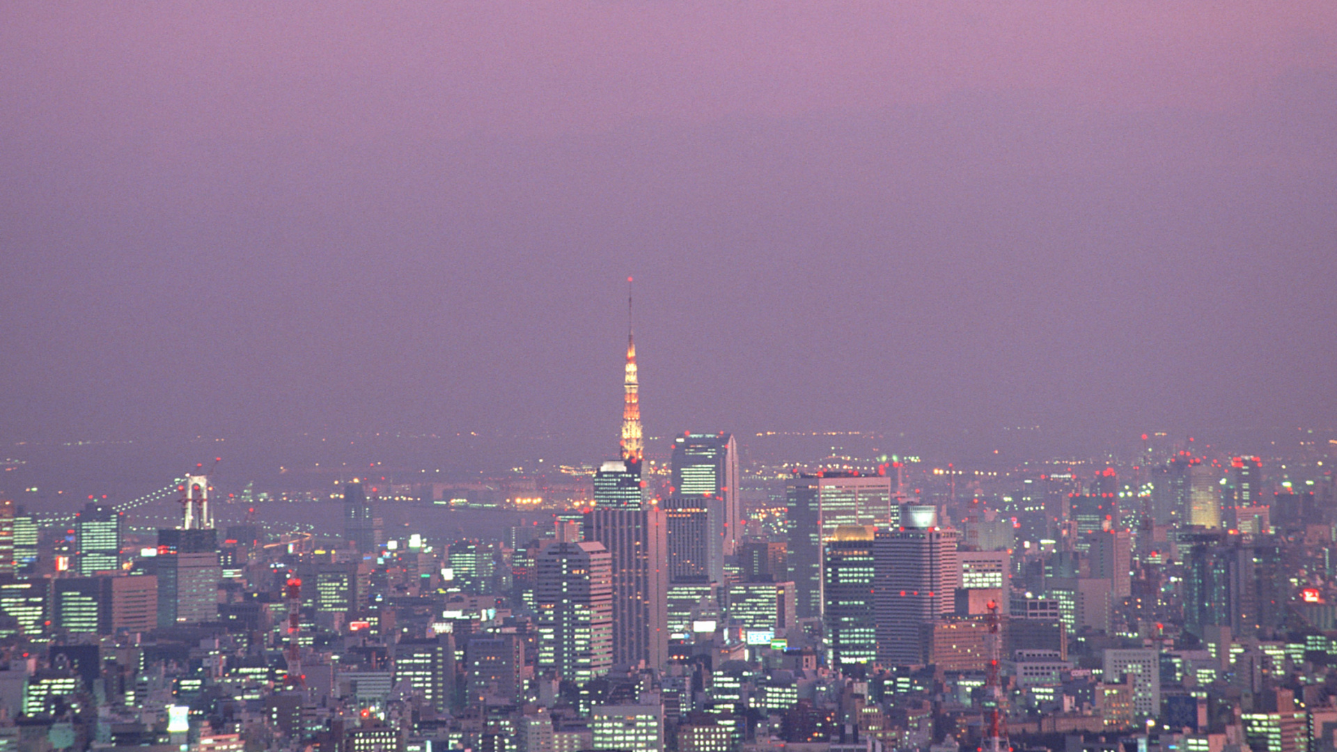 City Skyline During Night Time. Wallpaper in 1920x1080 Resolution