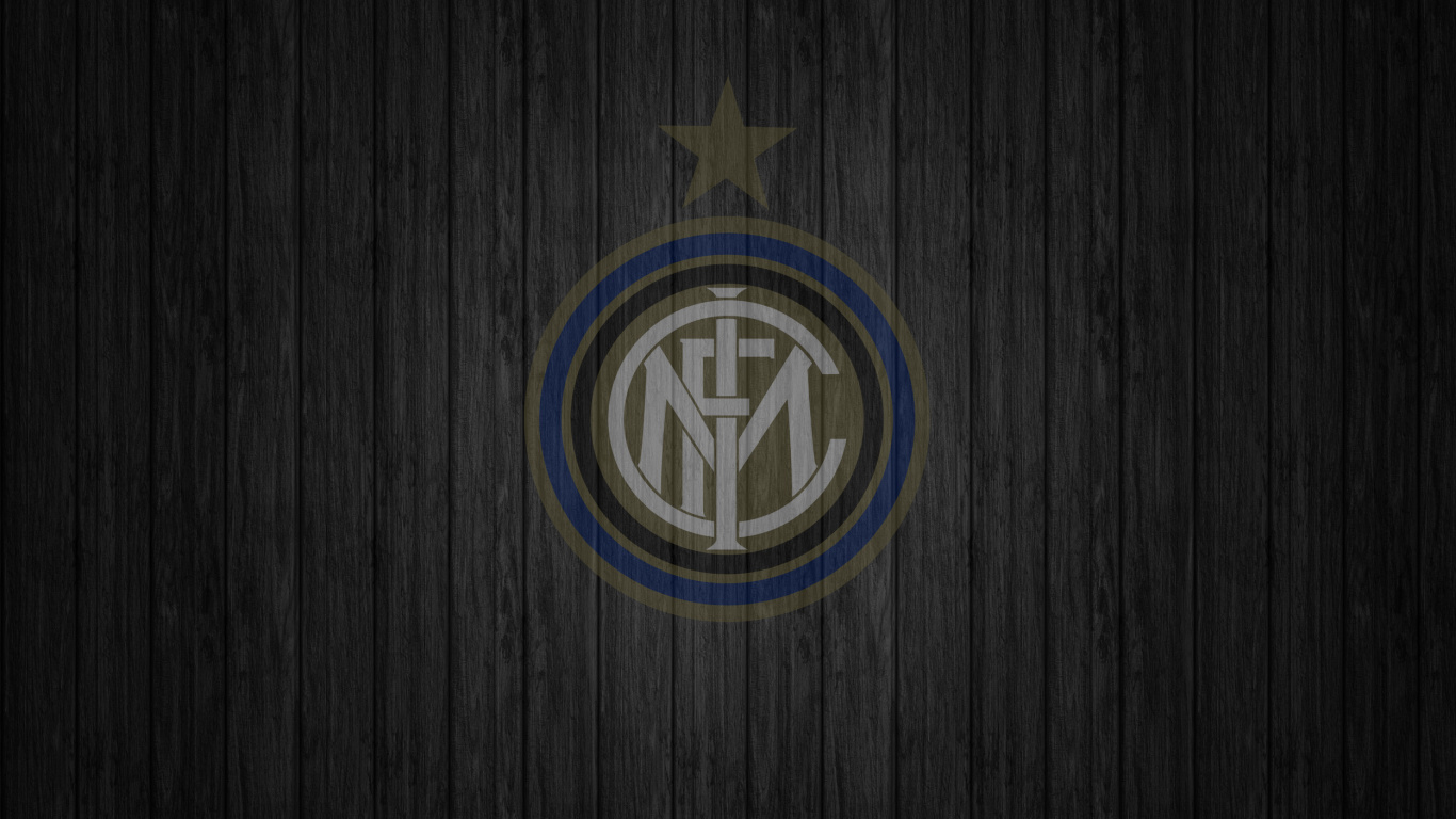 Blue and Yellow Logo on Brown Wooden Surface. Wallpaper in 1366x768 Resolution