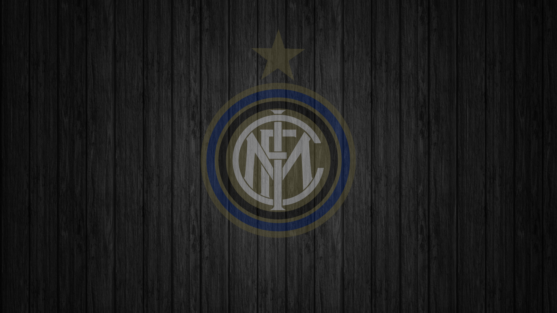 Blue and Yellow Logo on Brown Wooden Surface. Wallpaper in 1920x1080 Resolution