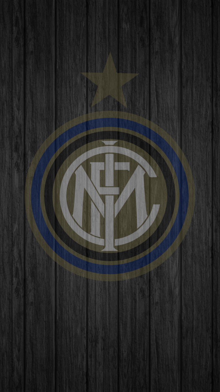 Blue and Yellow Logo on Brown Wooden Surface. Wallpaper in 750x1334 Resolution
