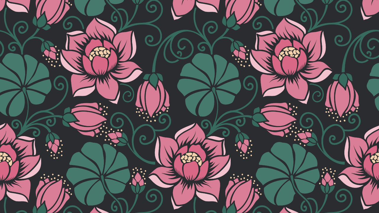 Textile Floral Noir et Rose. Wallpaper in 1280x720 Resolution