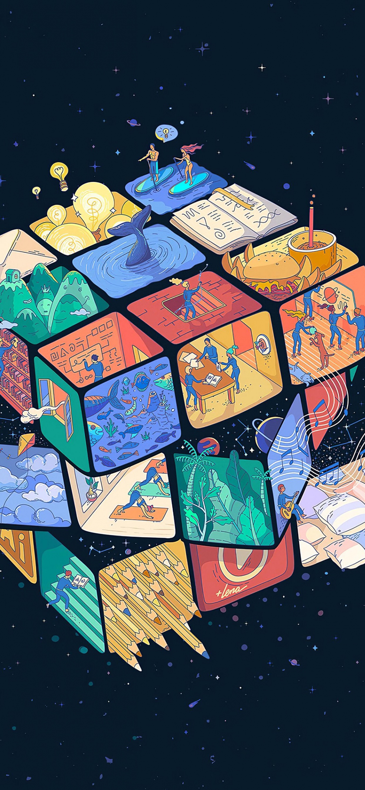 Cubo de Rubik, Cubo, Gesto, Rectángulo, Triangulo. Wallpaper in 1242x2688 Resolution