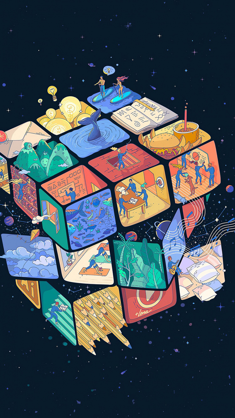 Rubiks Cube, Cube, World, Gesture, Rectangle. Wallpaper in 750x1334 Resolution