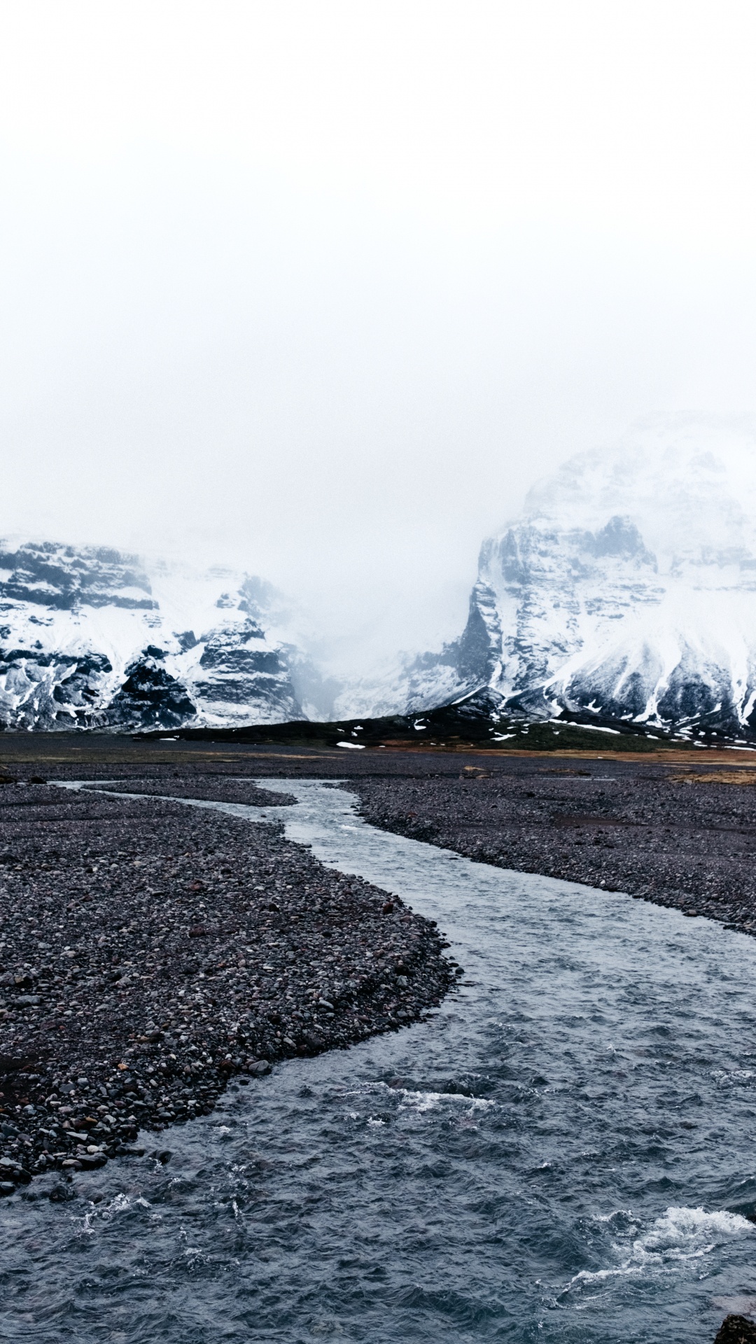 Bergkette, Gletscher, Wasser, Winter, Cloud. Wallpaper in 1080x1920 Resolution