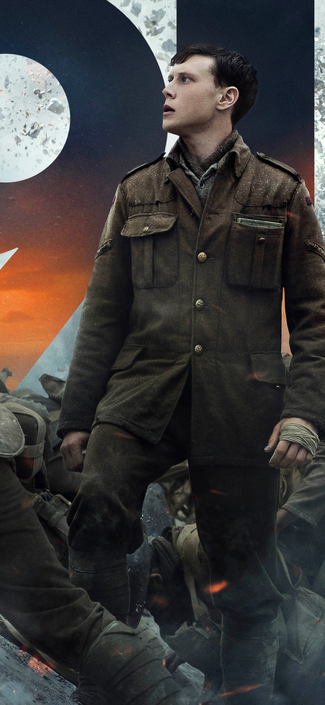 Film 1917, Sam Mendes, Benedict Cumberbatch, 1917, Krieg. Wallpaper in 1125x2436 Resolution