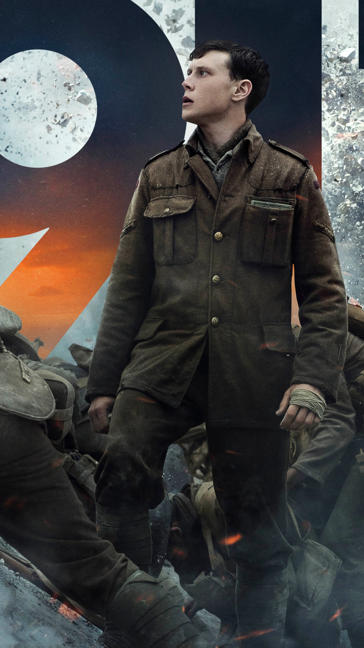 Film 1917, Sam Mendes, Benedict Cumberbatch, 1917, War. Wallpaper in 1440x2560 Resolution