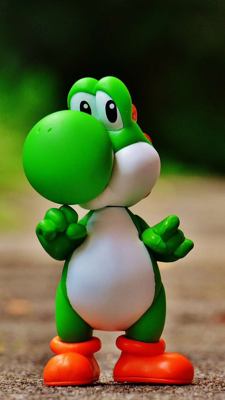 Super Mario World, Gr, Spielzeug, Action-Figur, Animation. Wallpaper in 750x1334 Resolution